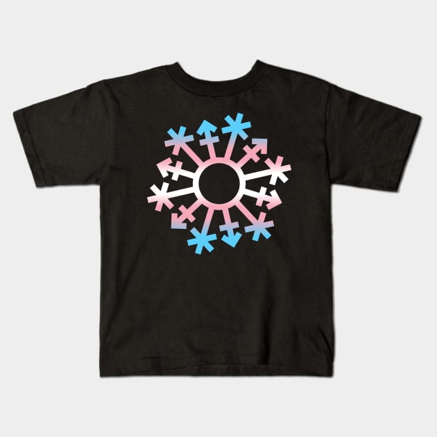 Gender Snowflake - Trans Flag Colors - No Text Kids T-Shirt by GenderConcepts